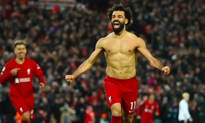 Lịch Sử Đối Đầu Liverpool vs MU 6 Mohamed Salah ăn mừng bàn thắng trước MU