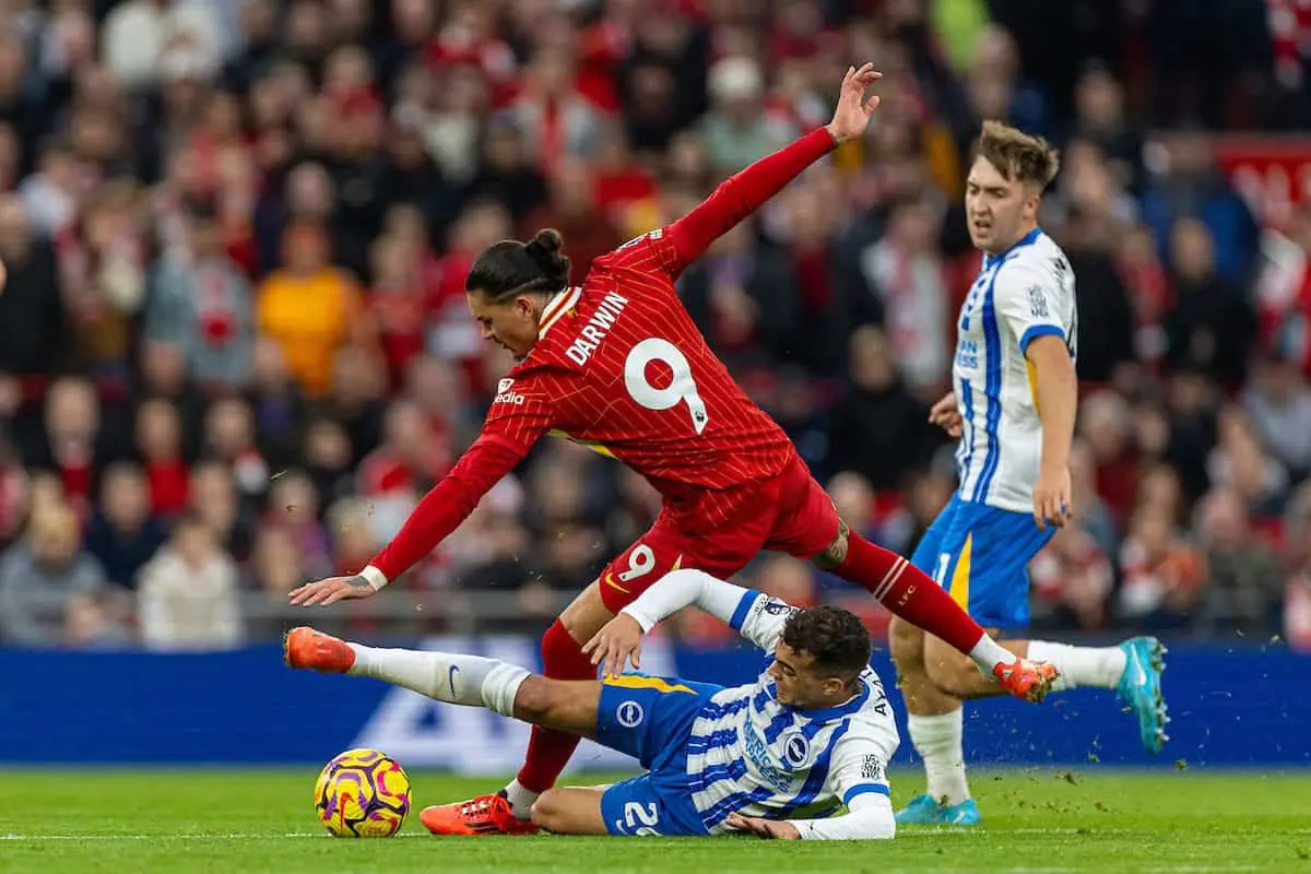 Liverpool thường gặp khó khi làm khách trên sân Amex. Nguồn ảnh: GettyImages.