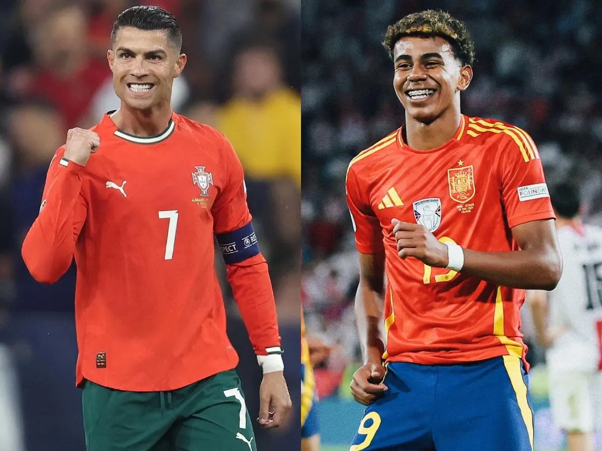 Cuộc đối đầu khá thú vị giữa Ronaldo và Yamal. Nguồn ảnh: GettyImages.